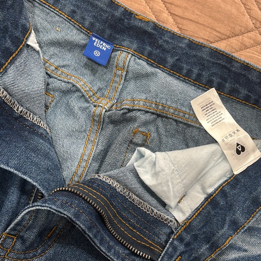 aelfric eden mens blue baggy jeans - Picture 2 of 4